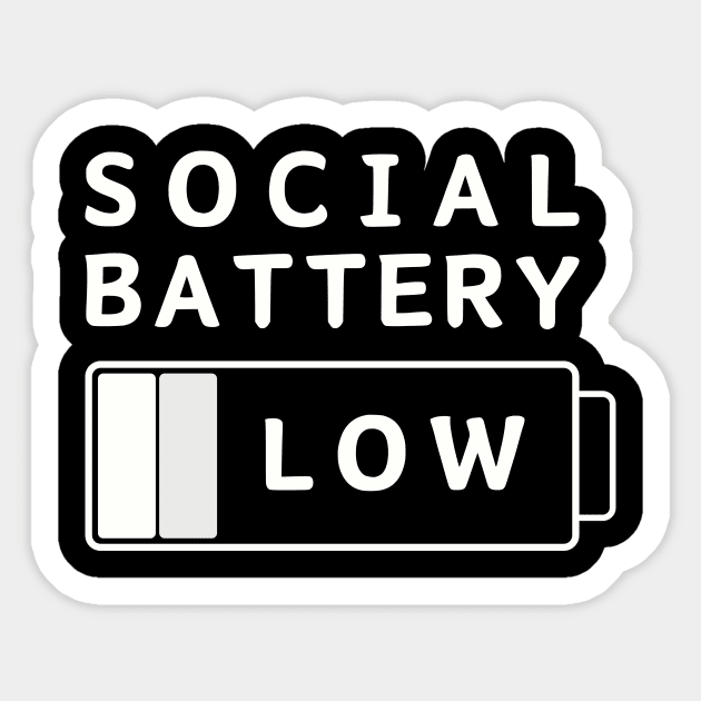 Social Battery Low Introvert Funny Sticker by Summerch